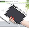 INNoreBoard with Protective Case Handwriting Board, Portable LCD Electronic Notepad, Family Handwritten Message Board, CR2025 Powered Reusable Electronic Notepad, Black Christmas Gift