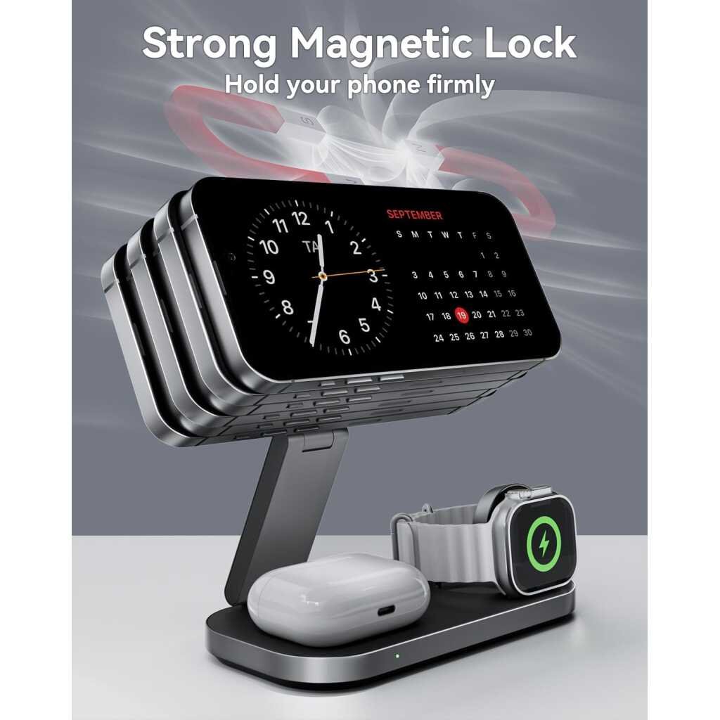 Is this wireless charger compatible with Android or other non-Apple devices? No, this wireless charger is specially designed for Apple devices and works best with MagSafe-compatible models. Please check your device’s compatibility before purchasing.
