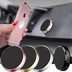 Universal magnetic car phone holder mounted on a sleek car dashboard
