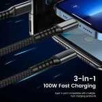 The Essential Universal 3-in-1 Fast Charging Cable (100W) - Nylon Braided - Image 6