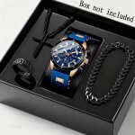 Ultimate 4pc Men's Watch & Bracelet Set - Business Casual Gift - Image 4
