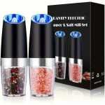 2PCS Gravity-powered Electric Salt and Pepper Grinder
