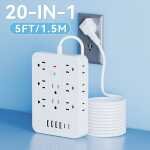 : Multi-Functional Overload Protection Long Line Desktop/Wall Socket