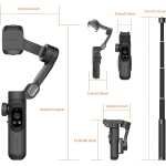 best AOCHUAN Professional 3-Axis Gimbal Stabilizer for Smartphone W/Rgb Fill Light Extension Rod OLED Display Wireless Charging for Iphone 15 14 13 Pro/Max Youtube (Smart X Pro Combo1) - Image 2