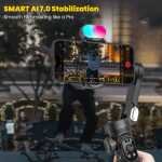 best AOCHUAN Professional 3-Axis Gimbal Stabilizer for Smartphone W/Rgb Fill Light Extension Rod OLED Display Wireless Charging for Iphone 15 14 13 Pro/Max Youtube (Smart X Pro Combo1) - Image 4