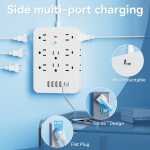 : Multi-Functional Overload Protection Long Line Desktop/Wall Socket