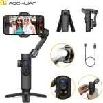 best Gimbal Stabilizer with Build-in Magnetic Fill Light AOCHUAN M2Pro Selfie Stick Tripod Mobile Phone Handheld Telescopic Gimbal Floor Remote Control Selfie POV Mode Gesture Control Video Anti-shake Outdoor Shooting 160cm AI Follow Face Tracking - Image 4
