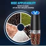 2PCS Gravity-powered Electric Salt and Pepper Grinder