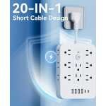 : Multi-Functional Overload Protection Long Line Desktop/Wall Socket