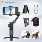 best Gimbal Stabilizer with Build-in Magnetic Fill Light AOCHUAN M2Pro Selfie Stick Tripod Mobile Phone Handheld Telescopic Gimbal Floor Remote Control Selfie POV Mode Gesture Control Video Anti-shake Outdoor Shooting 160cm AI Follow Face Tracking - Image 3