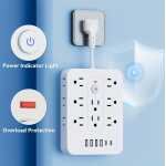 : Multi-Functional Overload Protection Long Line Desktop/Wall Socket
