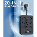 : Multi-Functional Overload Protection Long Line Desktop/Wall Socket