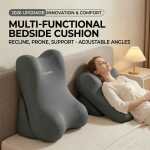 Ultimate Adjustable Bed Wedge Reading Pillow - Large Memory Foam Backrest for Sitting Up in Bed - Soft C-Shaped Lounging Cushion for Headboard - Multi-Use for Phone Reading Gaming - Removable Washable Cover - Versatile Leg and Back Comfort - Image 24